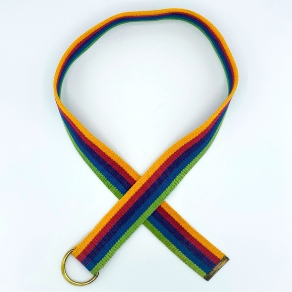 Vintage Rainbow Corded D-Ring Belt, S/M - Picture 7 of 11